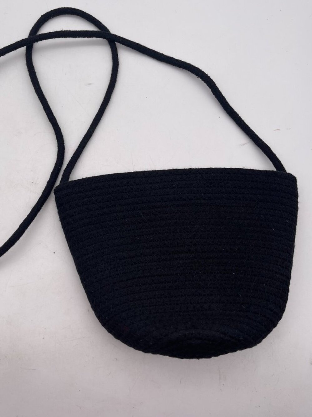 Urban Outfitters Black Cotton Woven Bucket Cone Shoulder Crossbody Bags T26